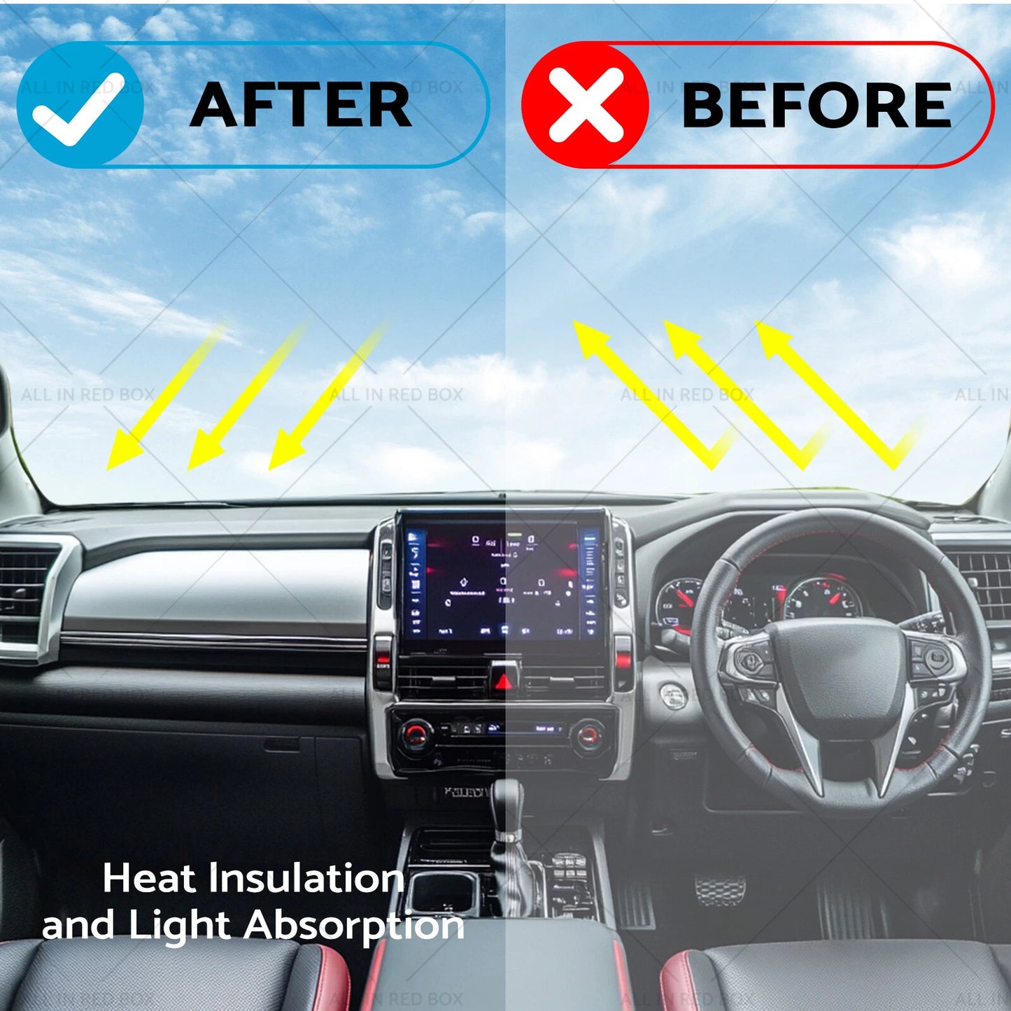 Non-Slip Dash Mat Cover for Toyota Hilux (2020-2024) Black