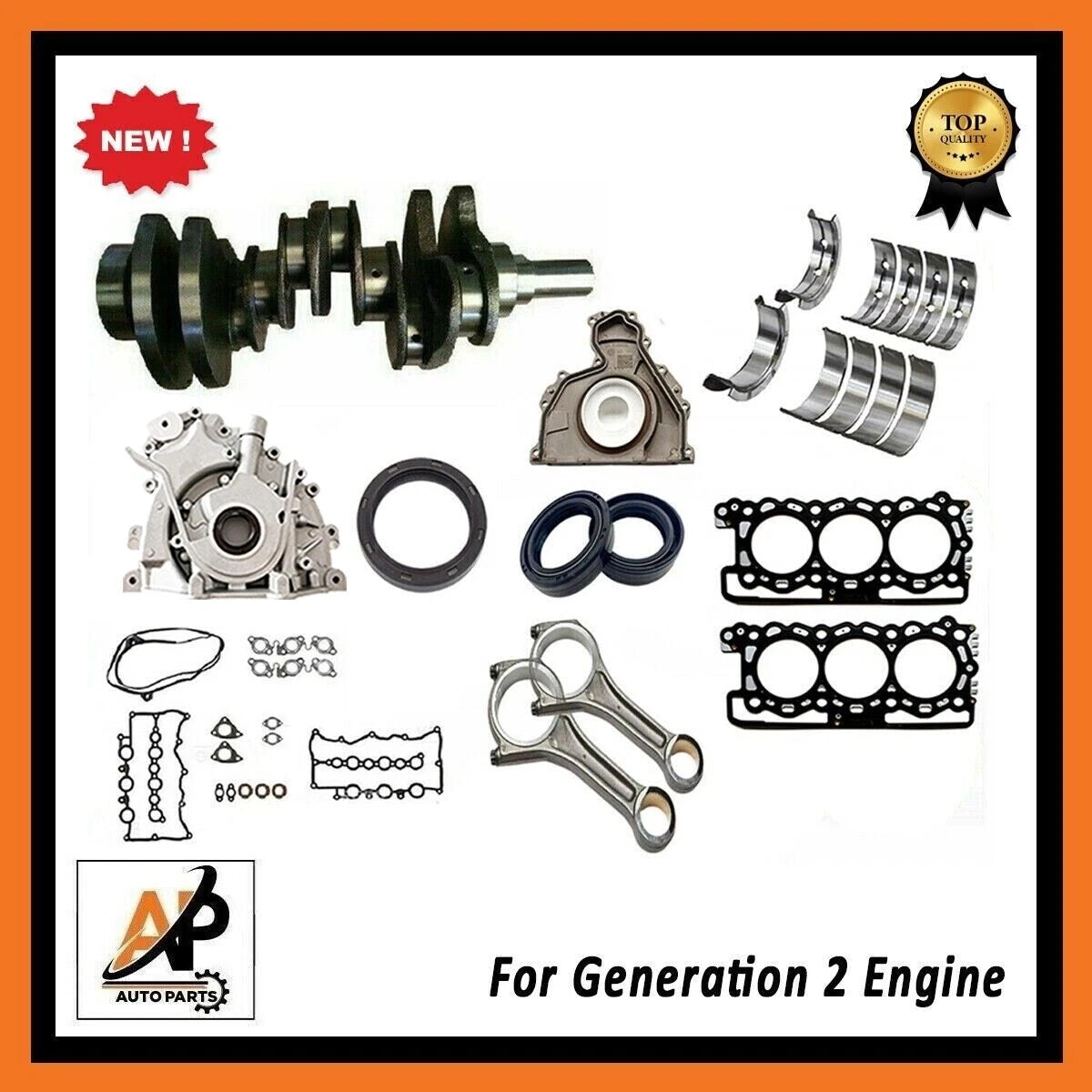Crankshaft Engine Rebuild Part Kit Replacement for Jaguar F-PACE (2016–2020)