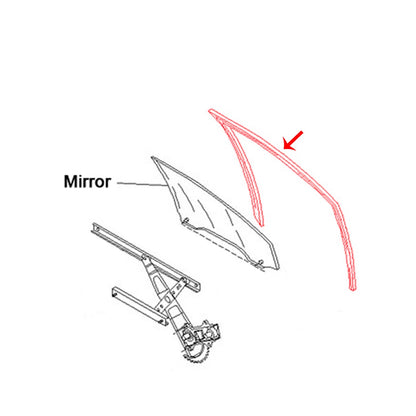 Front Right Door Glass Run Channel Seal for Honda Accord Acura TSx2002-2008