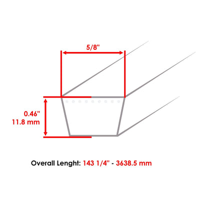 Deck Belt Replacement for Cub Cadet RZT L50 KH RZT SX 50 EFI (2018–2020)