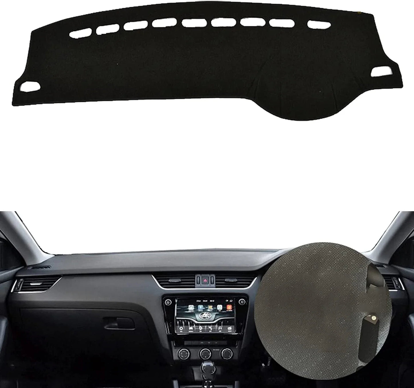 Non-Slip Dash Mat for SKODA OCTAVIA Mk3 2013-2020 Dashboard Cover Black
