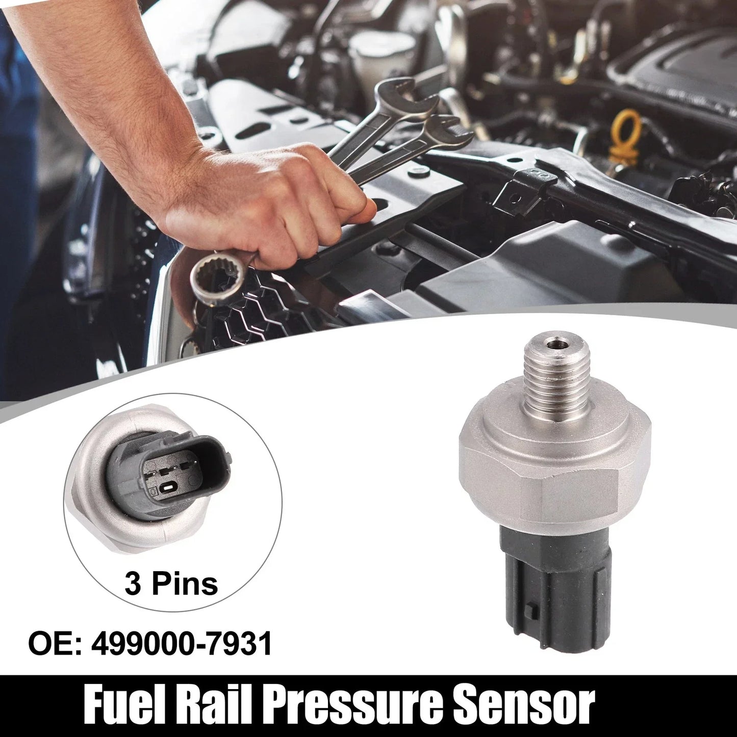 Fuel Rail Pressure Sensor for Honda Odyssey Accord Civic CR-V Pilot (2003-2023)