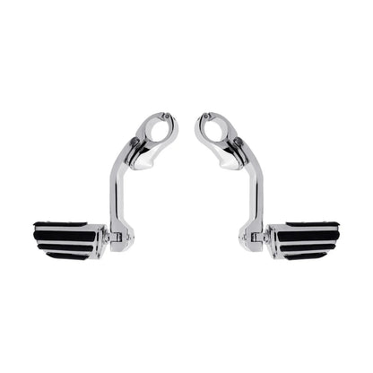 1 1/4" Long Angled Mount Highway Foot Pegs for Harley Touring Softail Sportster