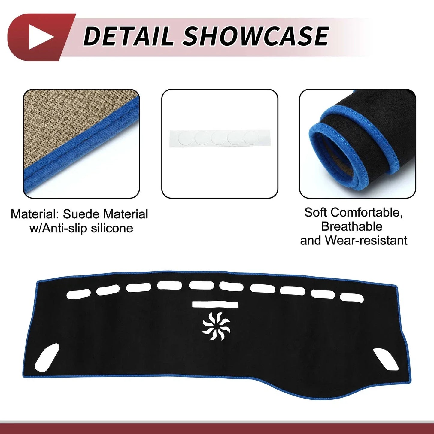 Dashboard Cover Mat for Mercedes CLA 2013-2019 Sun Protector Pad Black Blue