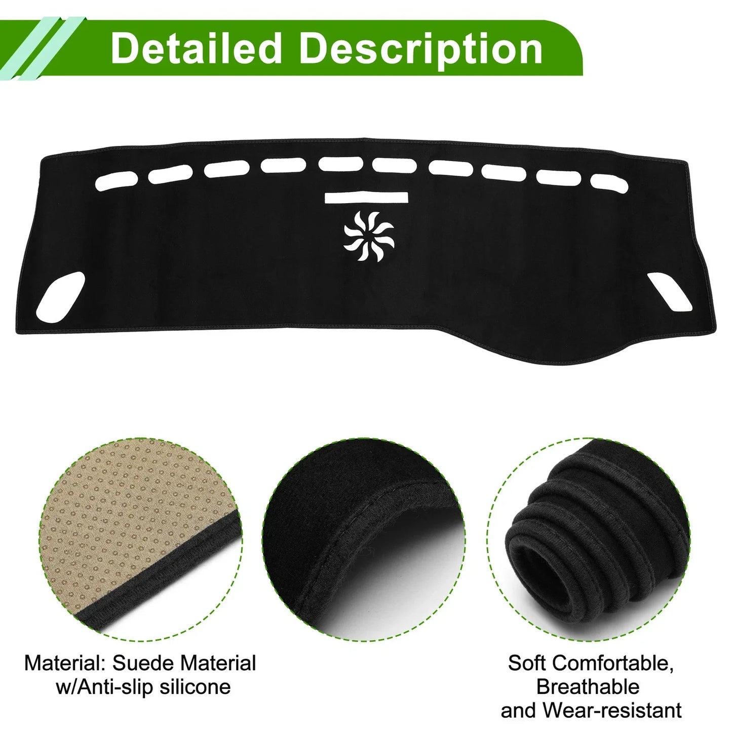 Dashboard Cover Mat for Mercedes A-Class 2013-2017 Sun Protector Black