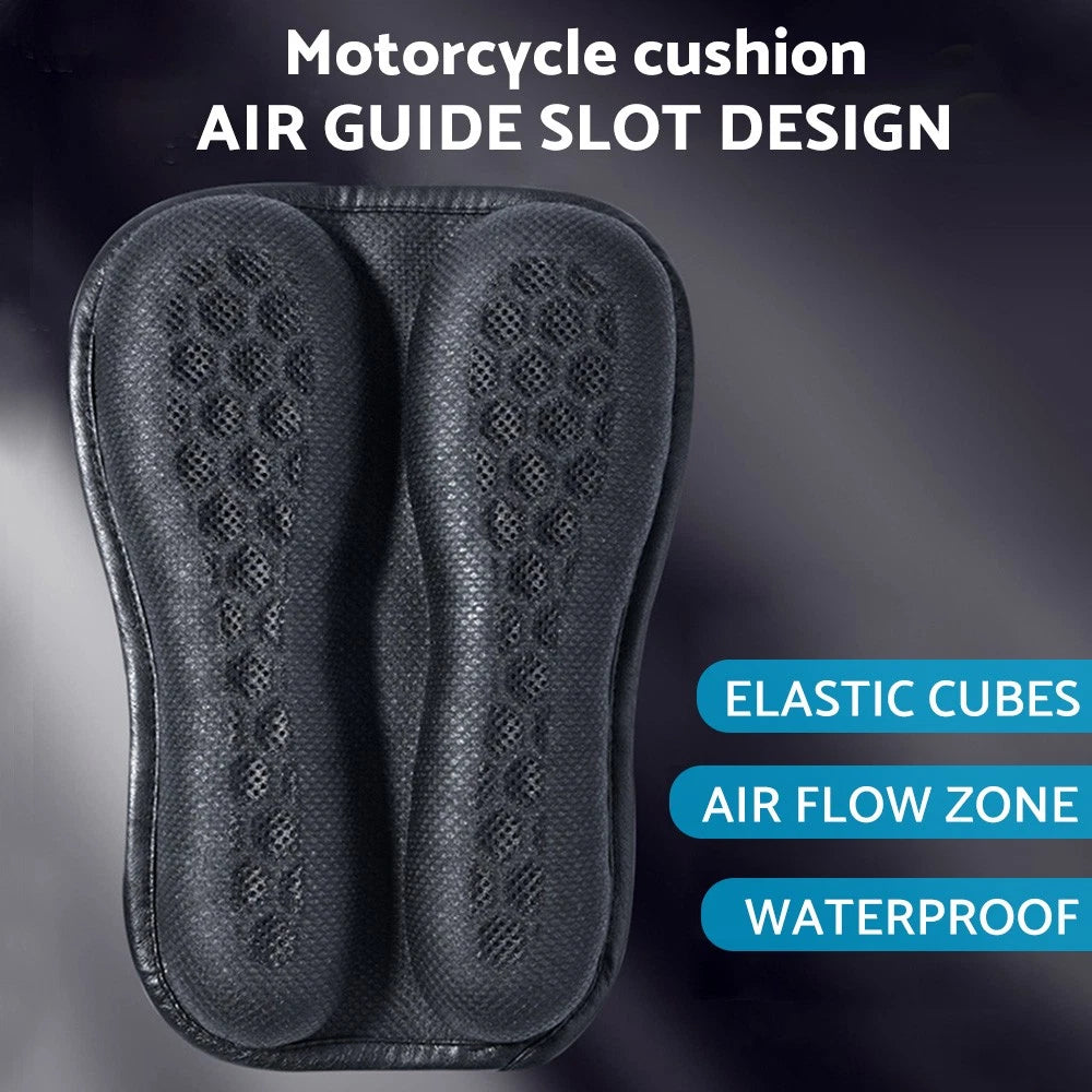 Gel Rear Seat Cushion for Motorcycle - Foldable 3D Honeycomb Structure