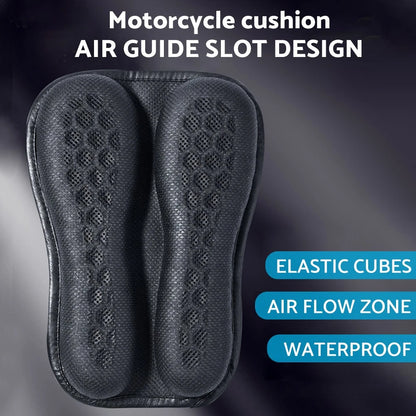 Gel Rear Seat Cushion for Motorcycle - Foldable 3D Honeycomb Structure