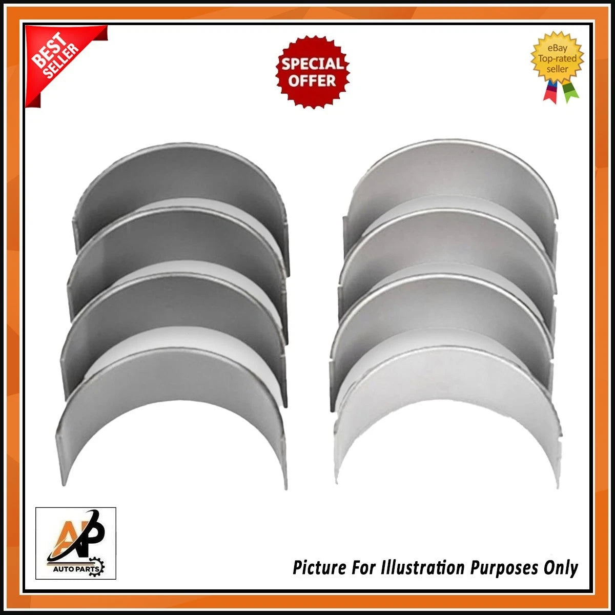 Big End Bearings Set of 8 STD Replacement for Peugeot Citroen 2.0 Diesel (2006–2010)