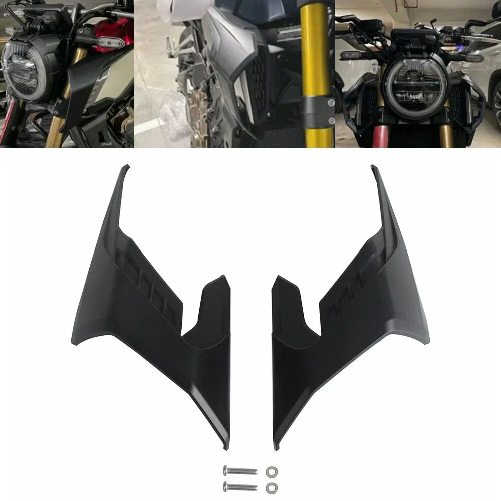 Black Fairing Winglets  Side Fin Trim Covers for Honda CB650R (2018-2024)