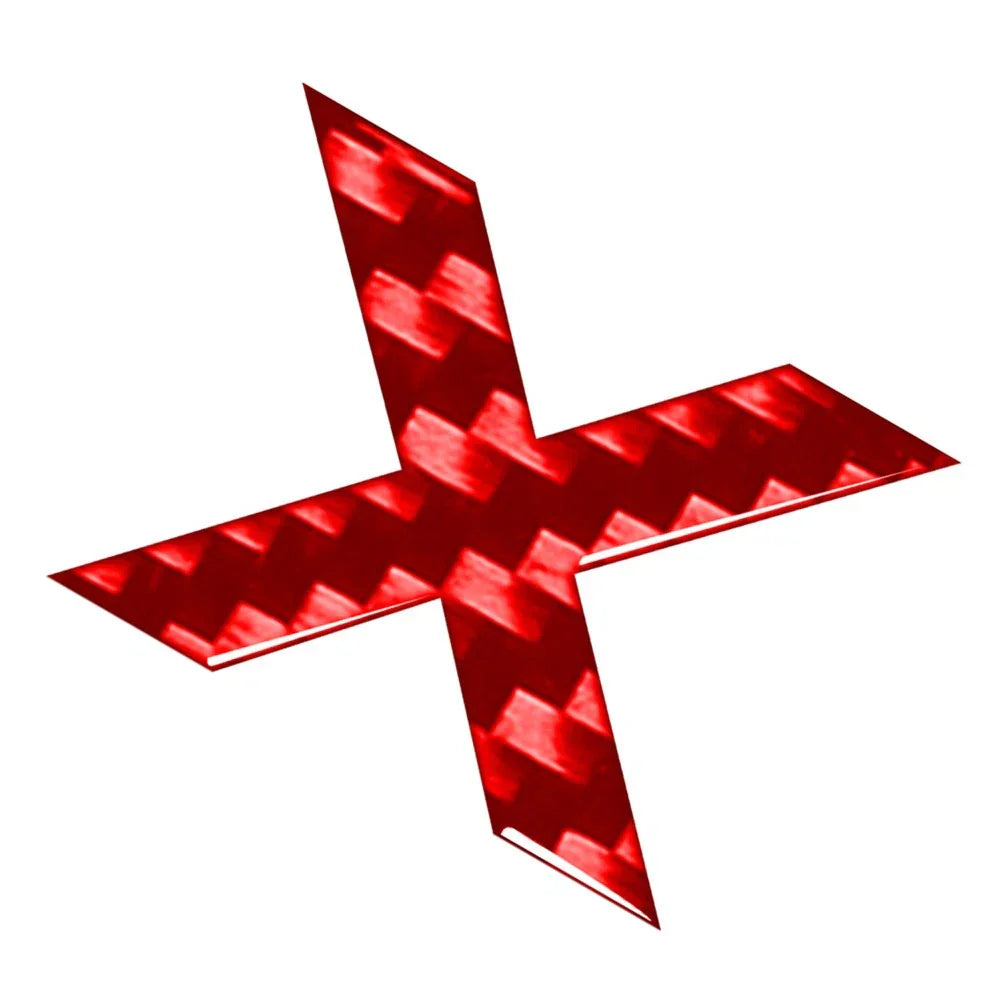 Carbon Red X Letter Decals Stickers for Car Badge Emblem