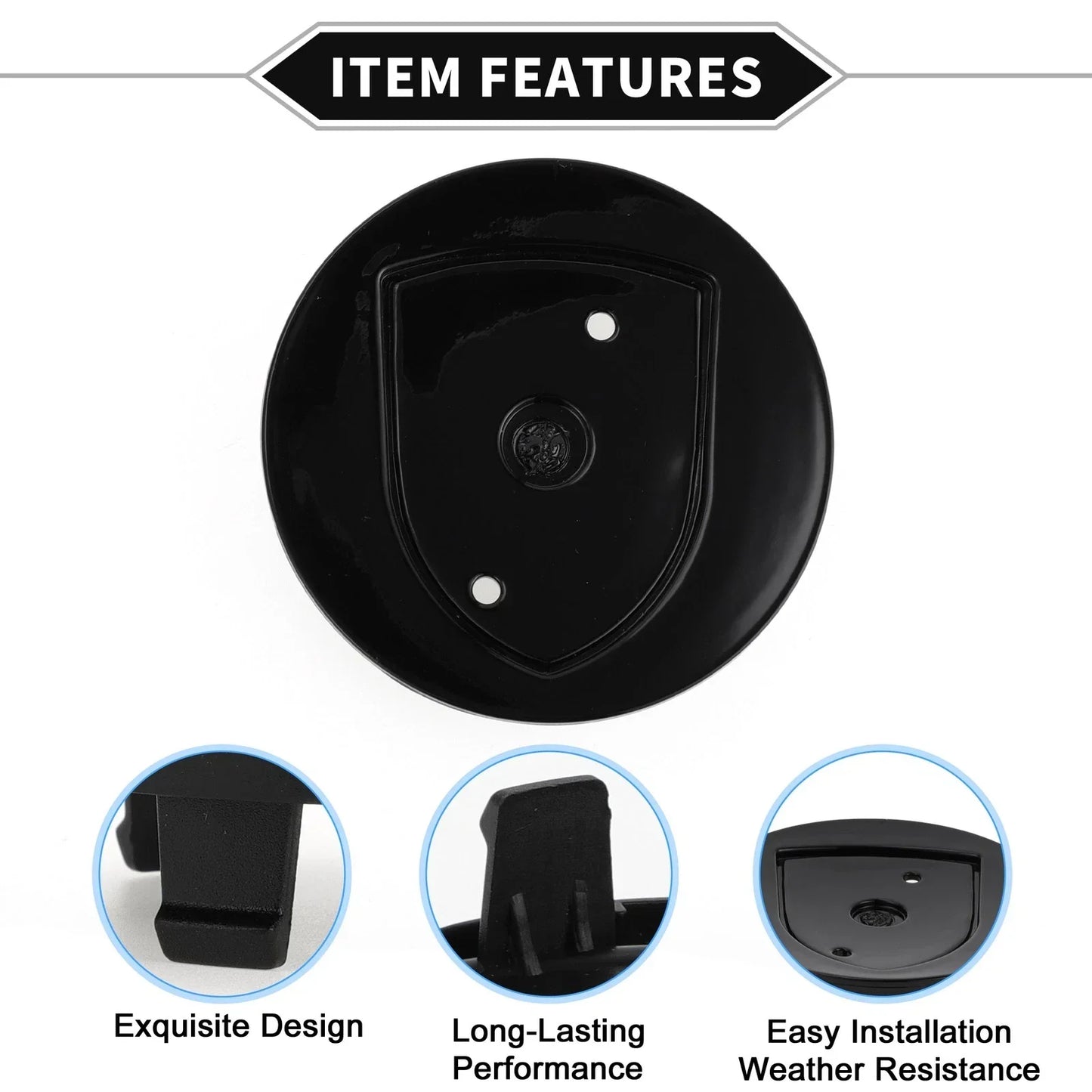 Car Wheel Hub Center Cap 76mm for Porsche 911 (1965-2021) - Gloss Black