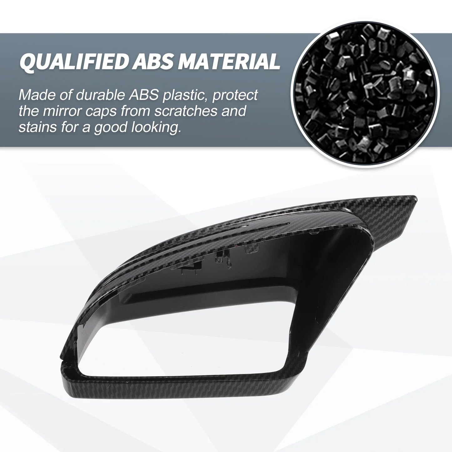 Rearview Mirror Cover Cap 2 x Black Carbon Fiber for Mercedes-Benz W176 W246