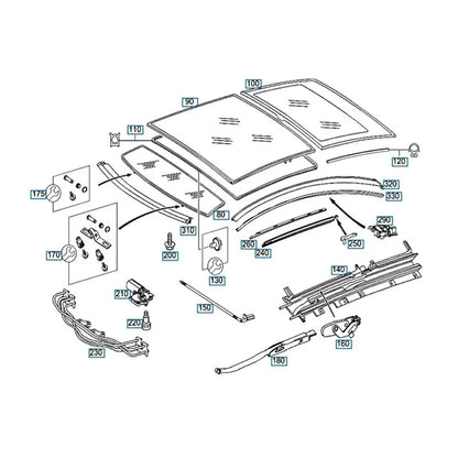 Front Sunroof Cable Set for Mercedes C W203 Coupe (2000–2007)