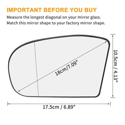 Heated Wing Mirror Glass for Mercedes-Benz C 230 (2002-2007)