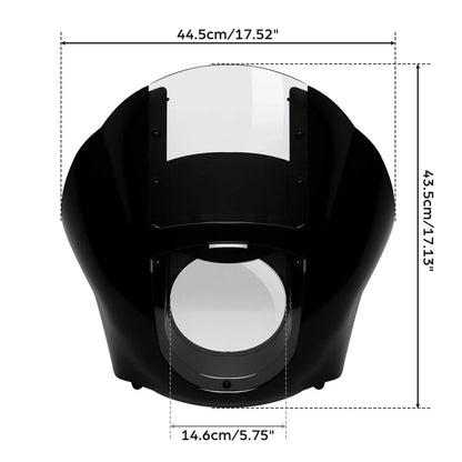 49mm Clamps Front Headlight Quarter Fairing for Harley Dyna LowRider Fat Bob