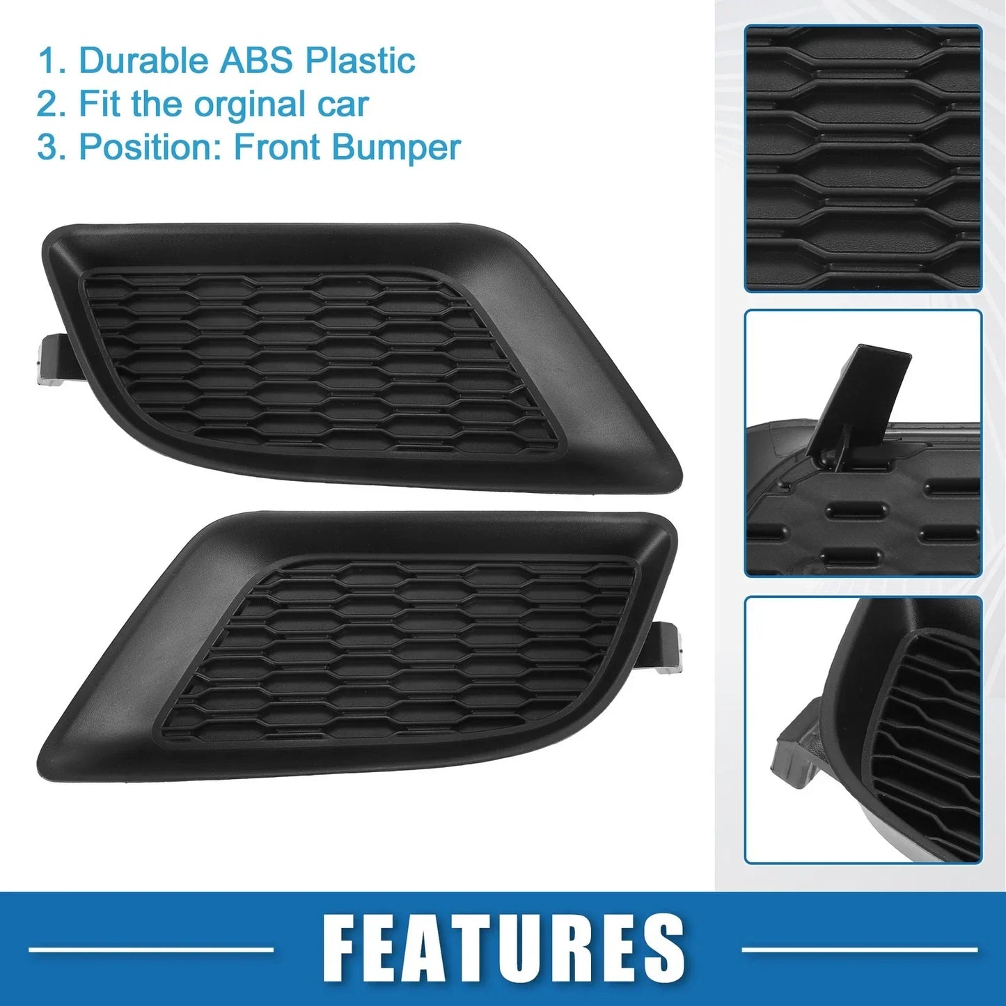 2 x Front Fog Light Grille Covers for Dodge Charger (2011-2014)