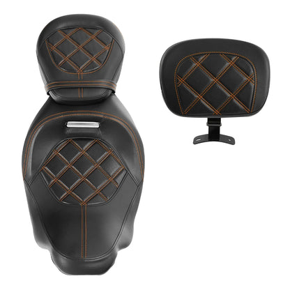 Rider & Passenger Seats Backrest Pad for Harley CVO Road Glide (2009 - 2023)