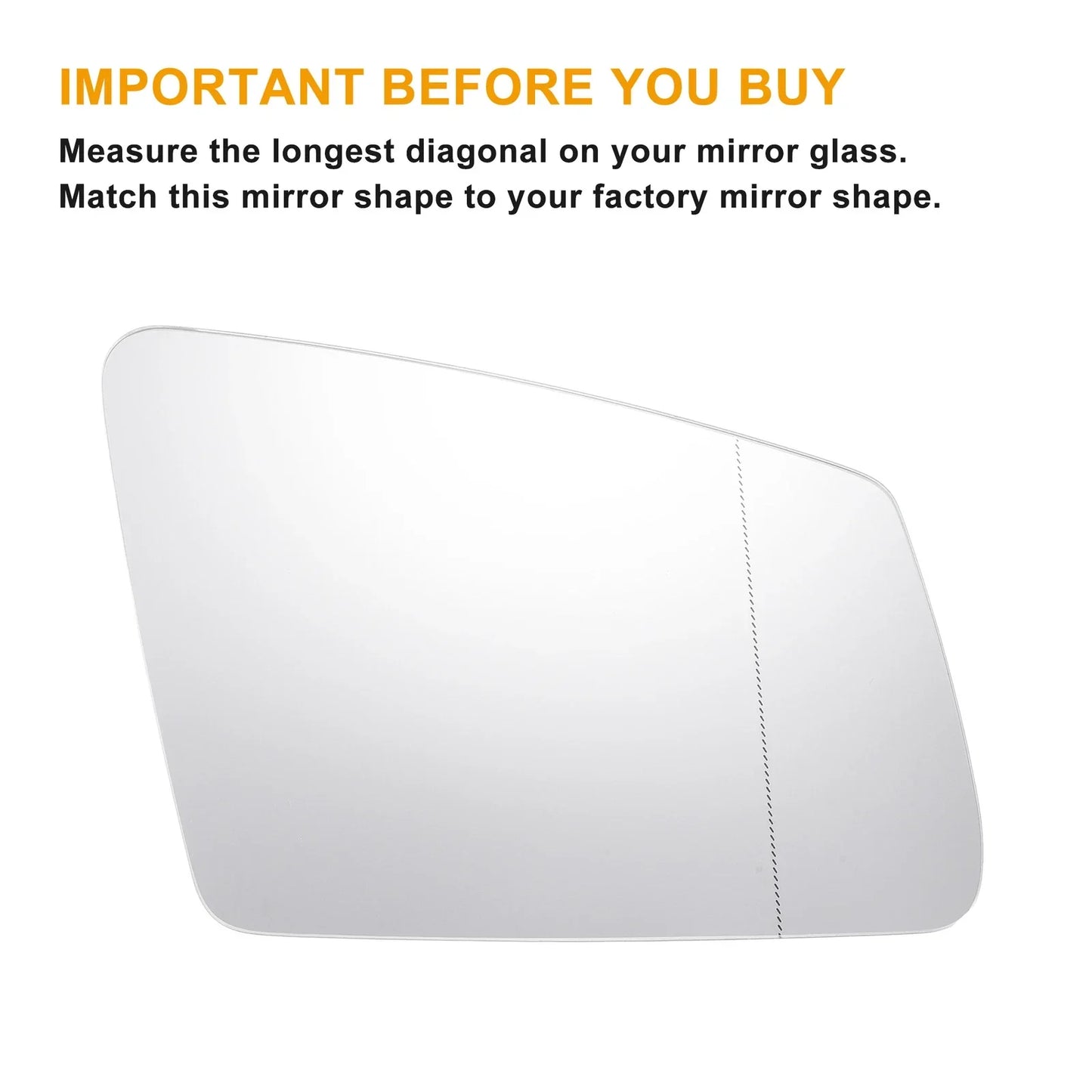 Right Side Heated White Mirror Glass for Mercedes-Benz S/C/E-Class