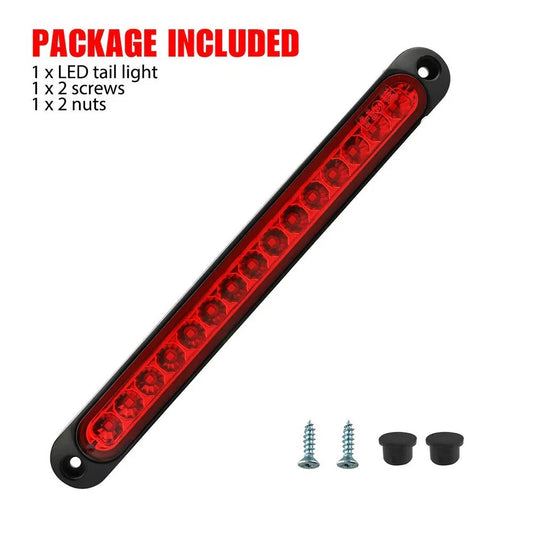 15LED Red Sealed Truck Trailer Strip Brake Tail Light Bar