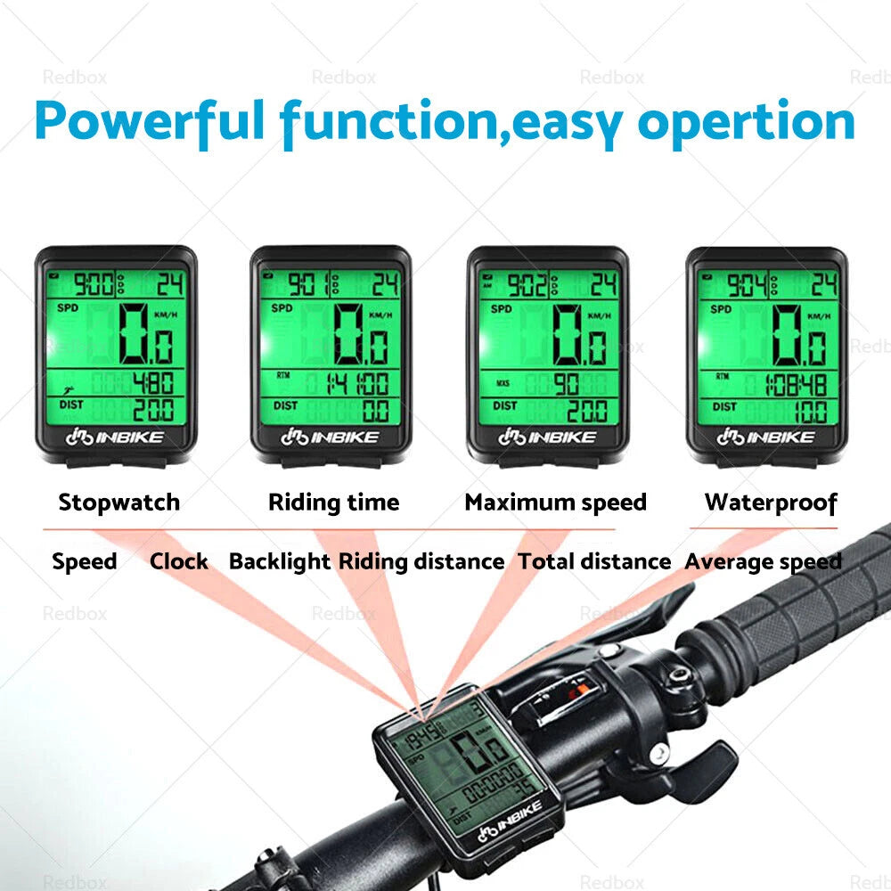 Wireless LCD Cycle Speedometer Odometer for Bike - Waterproof