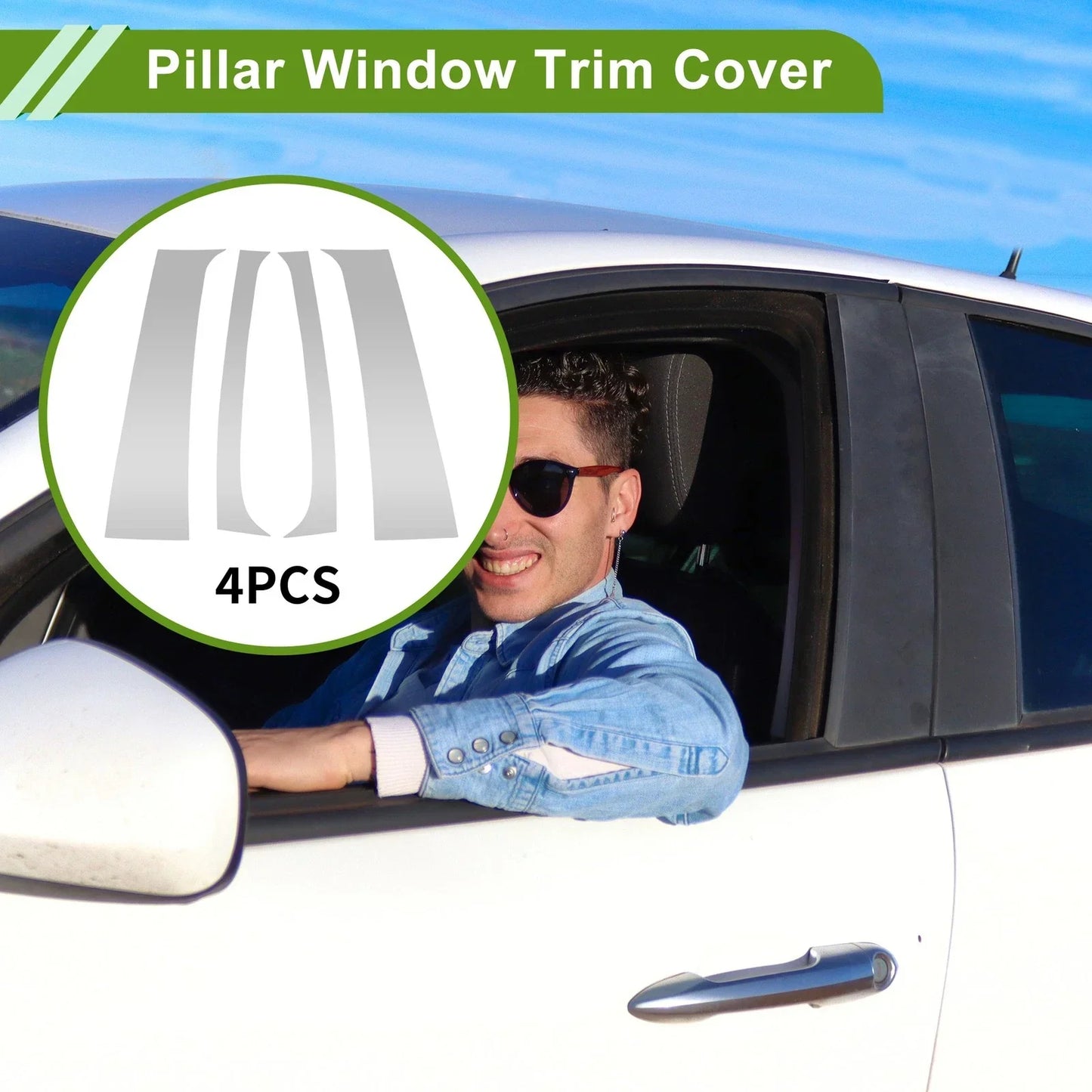 4 x Pillar Window Trim for Dodge Ram (1994-2001) Silver Tone