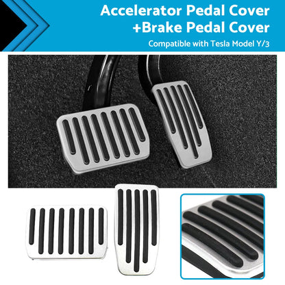 Aluminum Foot Pedal Covers for Tesla Model Y & Model 3 (2020-2023)
