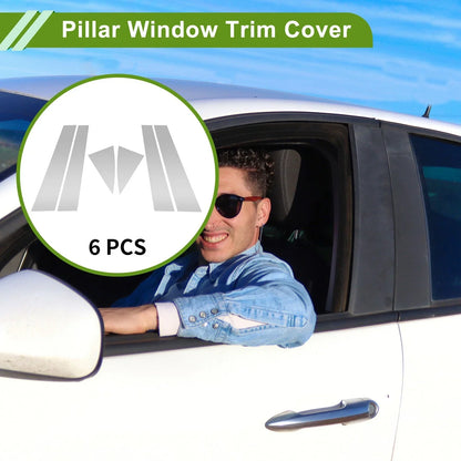 6 Pcs Pillar Window Trim for Chevy Equinox (2005-2009) Silver Tone