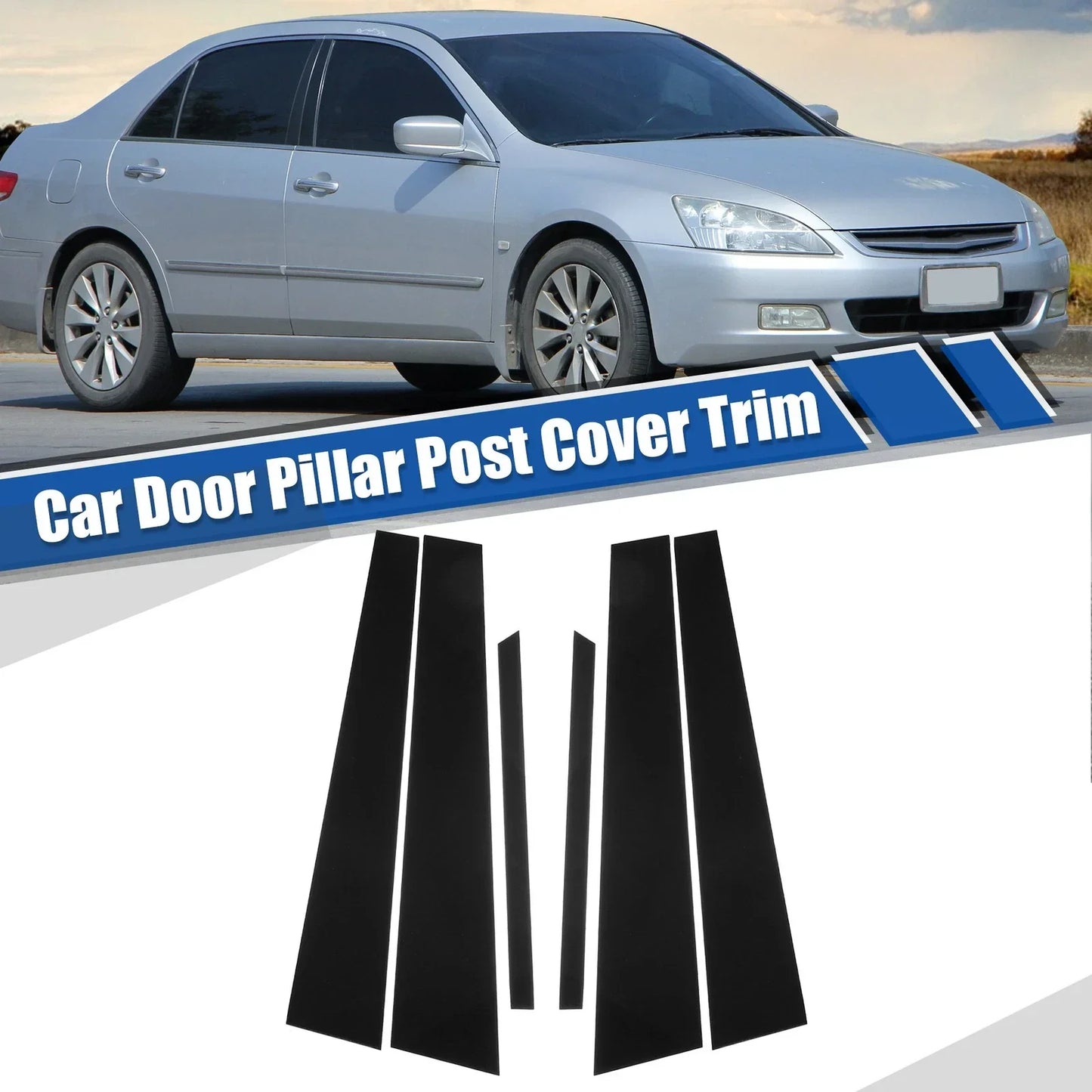 Glossy Black Car Door Window Pillar Post Covers for Honda Accord (2003-2007)