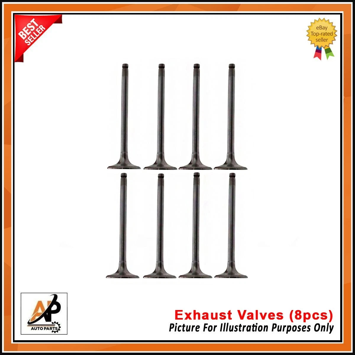 Exhaust Valves Set of 8 for Mercedes-Benz C-Class E 200 (2000–2014)
