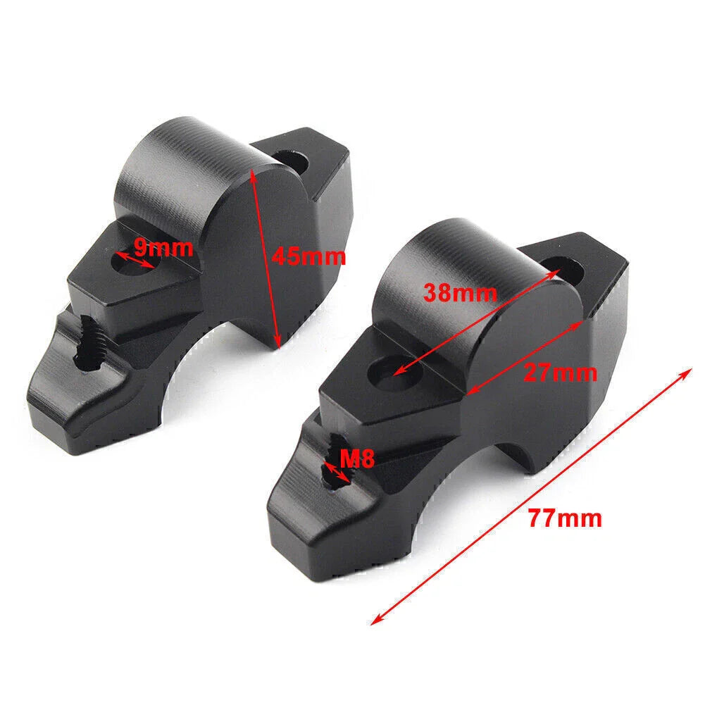 Black Motorcycle Handlebar Riser Clamp for Honda XADV 750 (2017-2019)