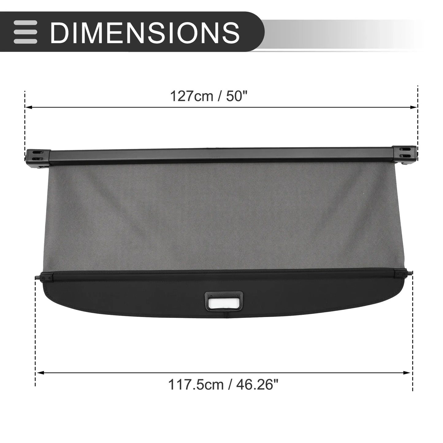 Retractable Cargo Cover for Dodge Durango 2011-2021 7 Seater Gloss Black