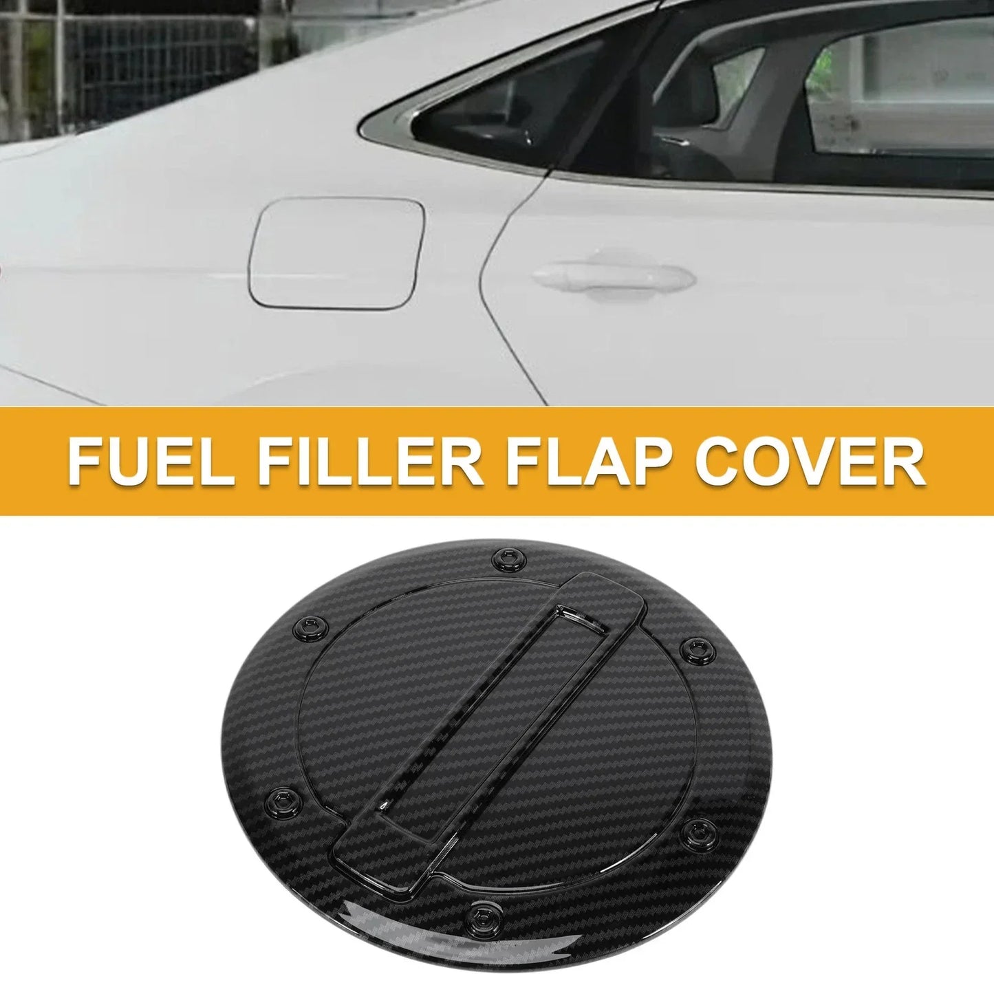 Fuel Tank Door Cap for Dodge Ram 2023-2025 Gas Tank Flap Carbon Fiber Black