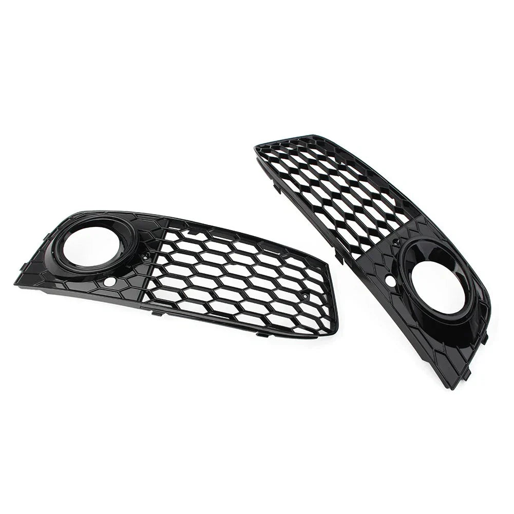 Front Fog Light Honeycomb Grille Cover for Audi A4 B8 (2009-2012) Black