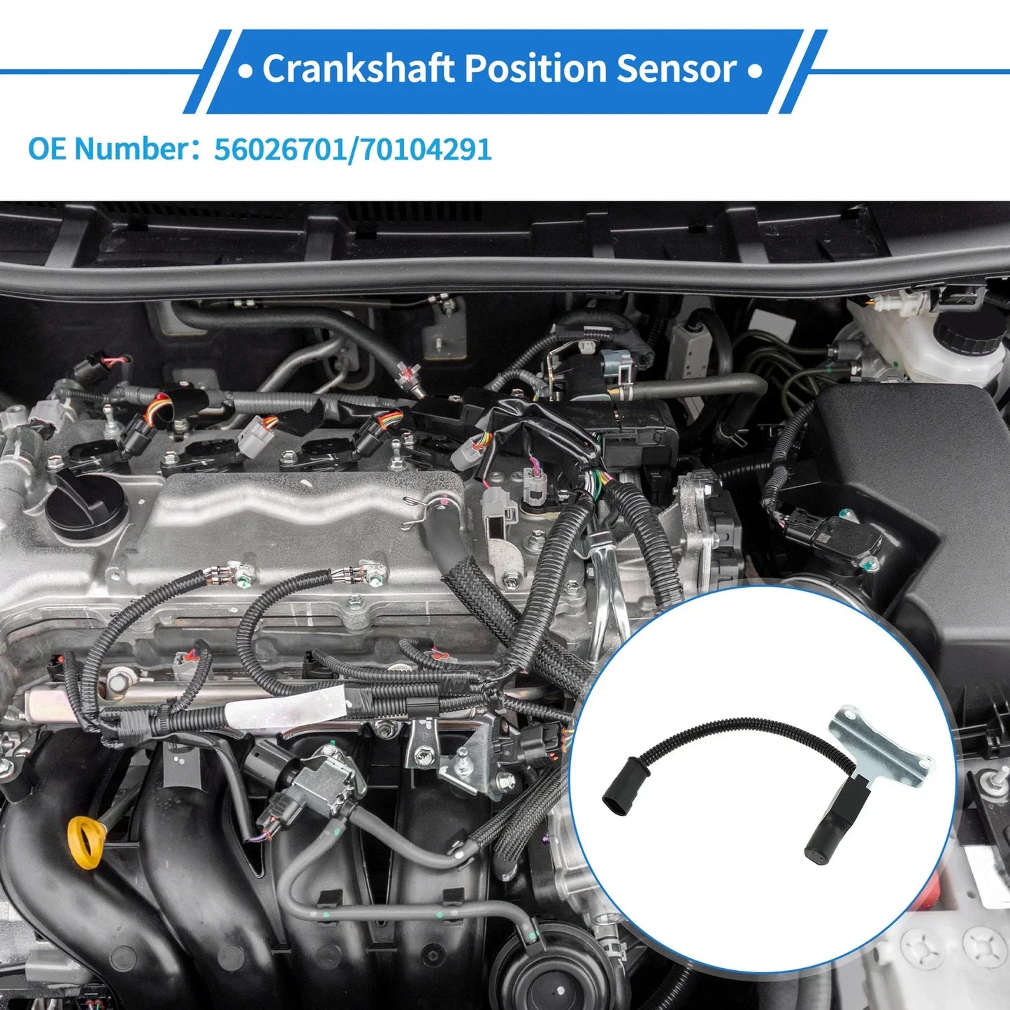 Crankshaft Position Sensor for Dodge B150 3.9L 5.2L (1990-1993) 1 x Pc