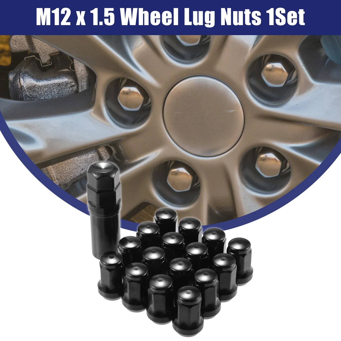 M12x1.5 Car Wheel Hub Lug Nuts 2 x for Honda, Chevy, Nissan