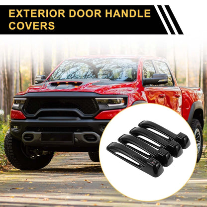 4pcs Exterior Door Handle Covers for Dodge Ram 1500 (2009-2018) ABS Black