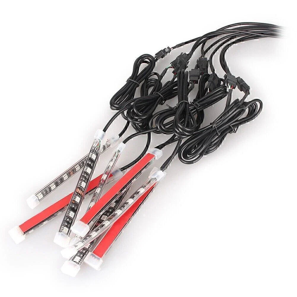 8pcs LED Under Glow Strips for Car ATV Multi Color Lighting