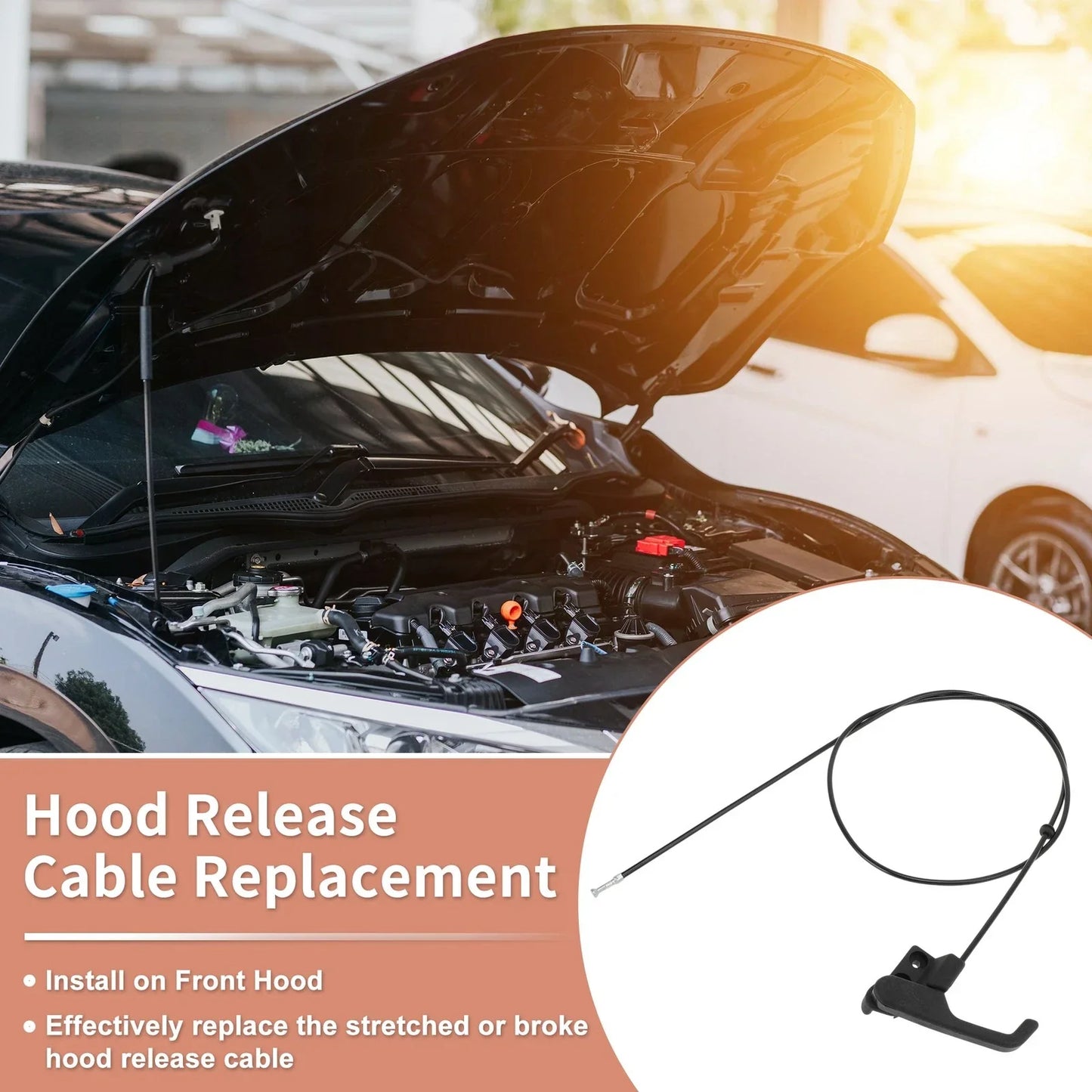 Bonnet Hood Release Cable for Mercedes Sprinter 1995-2006 (2 x)