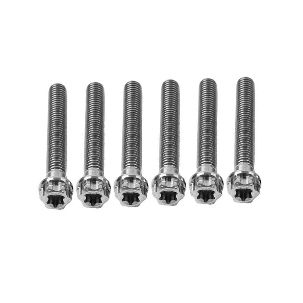 6pcs M10x60mm Titanium Torx Head Flange Screws for Motorcycle Bike
