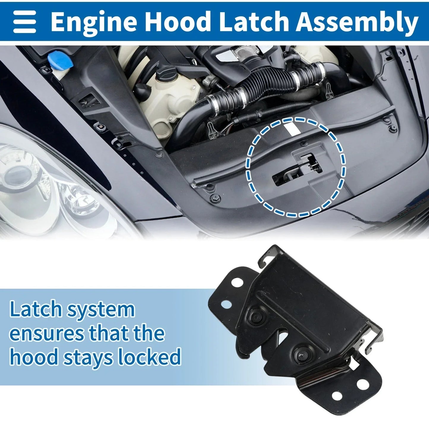 Hood Latch Assembly for Hyundai Tucson (2010-2015) 1 x Quality Replacement
