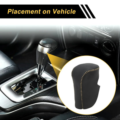 Gear Shift Knob Cover for Honda Accord 2008-2012 Black Beige Faux Leather