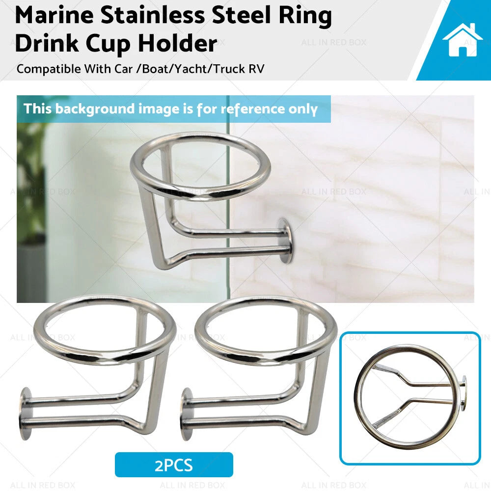 Marine Stainless Steel Ring Drink Cup Holders for Car Boat Yacht Truck RV