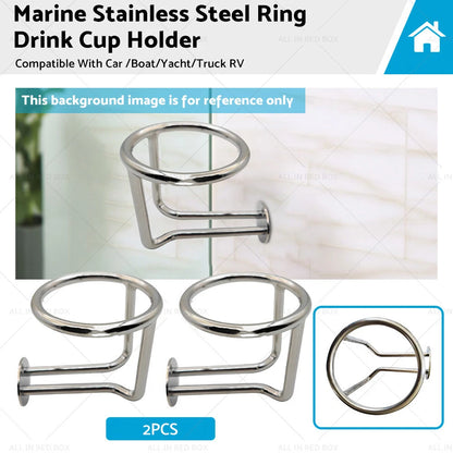 Marine Stainless Steel Ring Drink Cup Holders for Car Boat Yacht Truck RV