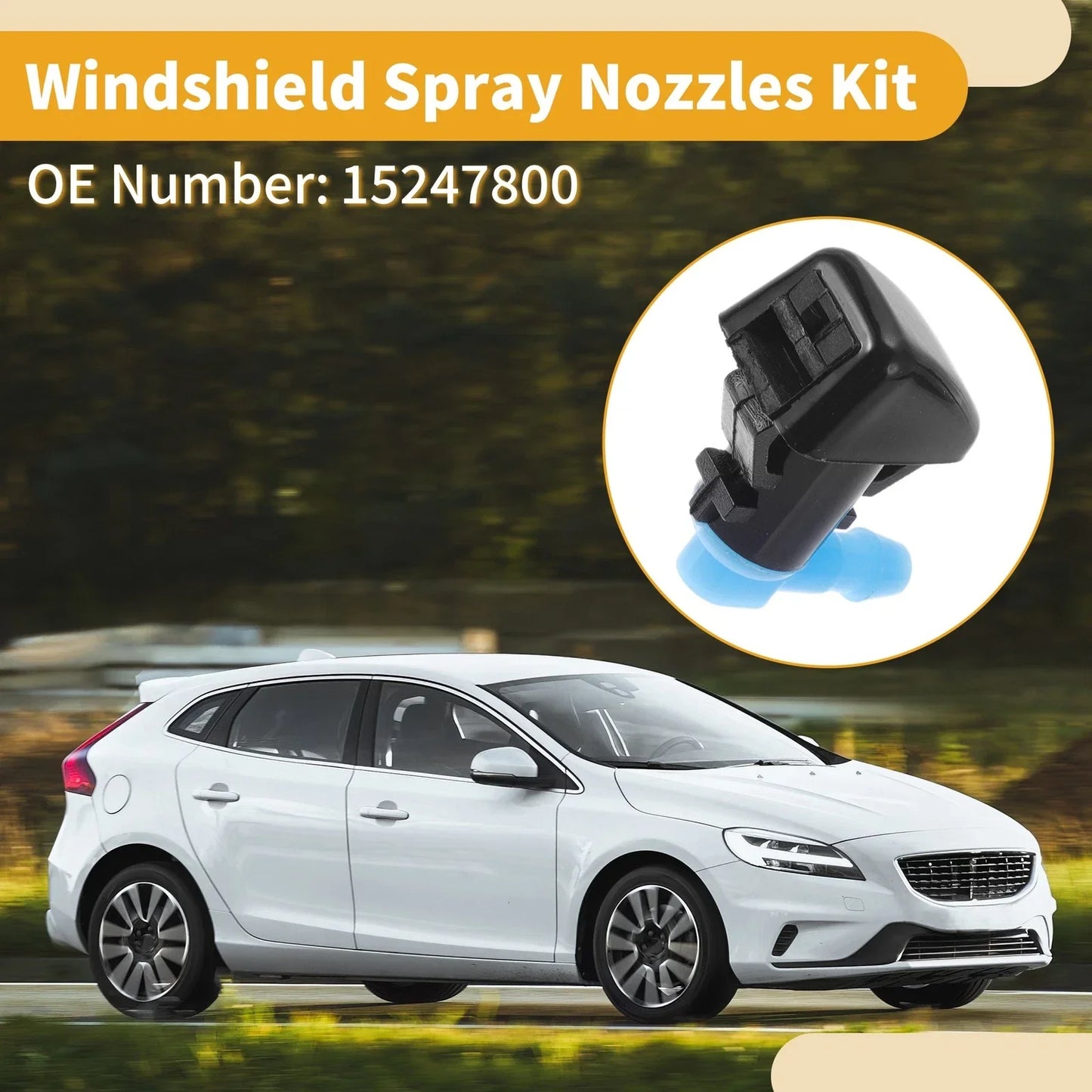 Windshield Washer Nozzle Kit for Chevrolet Malibu (2013-2023) with Fluid Hose