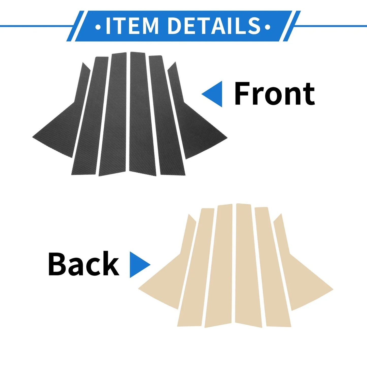 6 Pcs Door Pillar Window Trim for Hyundai Tucson IX35 (2010-2015)