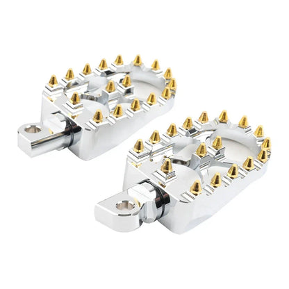 Wide Fat Foot Pegs for Harley Dyna Sportster Fatboy Chrome Gold