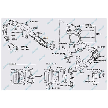Air Cleaner Rubber Intake Hose for Toyota Hilux 4Runner Surf KZN130 (1997-2005)