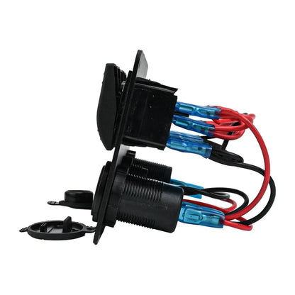Waterproof Switch Panel with USB Ports and Blue Light for Truck Caravan
