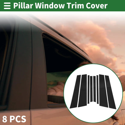 8 Pcs Door Pillar Window Trim for BMW X3 (2018 - 2024) Black