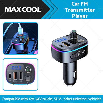 Bluetooth FM Transmitter Car Radio Adapter with USB Charger for Vehicle